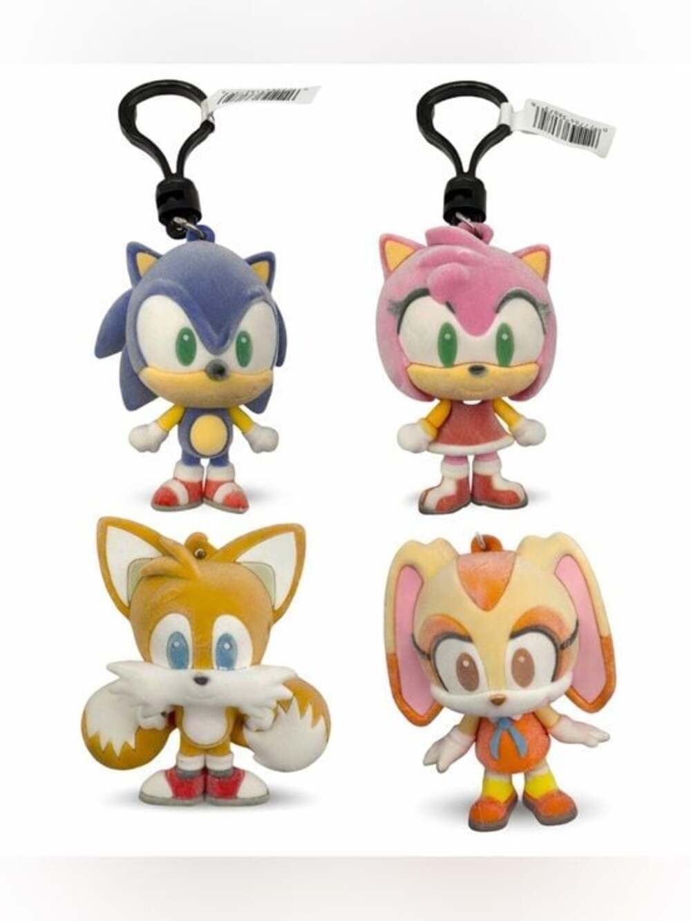Sonic Bag Clip Bundle Sonic Tails Amy Cream 3D Foam Figural Series 5